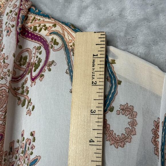 Soft Surroundings Kimono Cardigan Womens Large Sheer Paisley Boho Lightweight - Picture 10 of 11